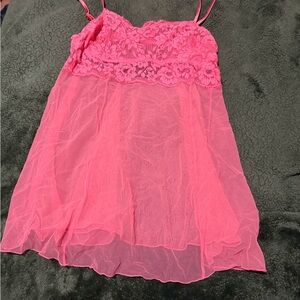 Auden Pink Lace and Mesh Camisole L NWT